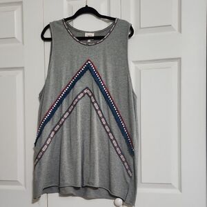 Umgee Gray Muscle Tee with Red Highlights